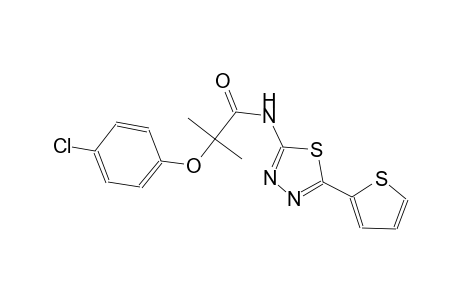 2-(4-chlorophenoxy)-2-methyl-N-[5-(2-thienyl)-1,3,4-thiadiazol-2-yl]propanamide