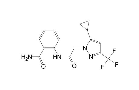 2-({[5-cyclopropyl-3-(trifluoromethyl)-1H-pyrazol-1-yl]acetyl}amino)benzamide