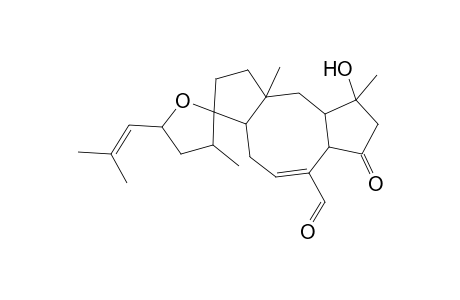 14,18-Epoxy-3-hydroxy-5-oxo-ophiobola-7,19-dien-25-al