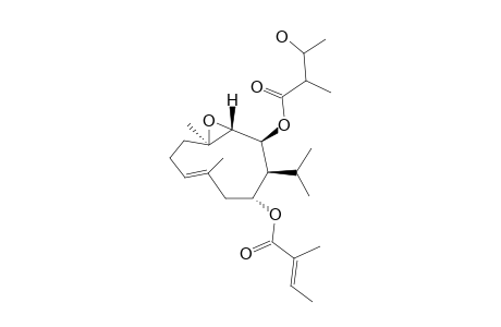 TRIJUGIN_H;9,10-EPOXY-6-ALPHA-O-TIGLOYL-7-ALPHA-H-8-BETA-O-(3''-HYDROXY-2''-METHYLBUTYRYL)-GERMACRA-3-(4)-E-ENE