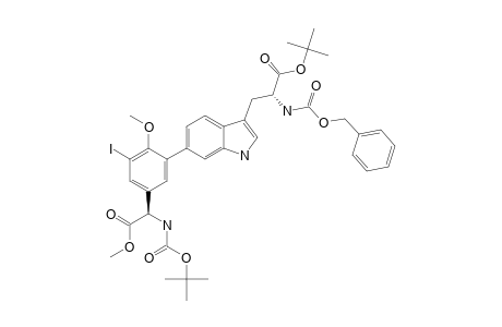 #30;(R,R)-3-[6-[3-(N-TERT.-BUTOXYCARBONYL-2-METHOXYCARBONYLMETHYLAMINO)-5-IODO-6-METHOXYPHENYL]-INDOL-3-YL]-2-CARBOBENZYLOXY-AMINOPROPIONIC-ACID-TERT.-BUTYLEST