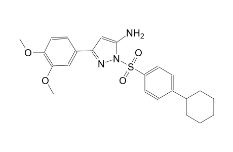 1H-pyrazol-5-amine, 1-[(4-cyclohexylphenyl)sulfonyl]-3-(3,4-dimethoxyphenyl)-