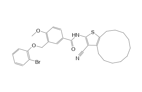 3-[(2-bromophenoxy)methyl]-N-(3-cyano-4,5,6,7,8,9,10,11,12,13-decahydrocyclododeca[b]thien-2-yl)-4-methoxybenzamide