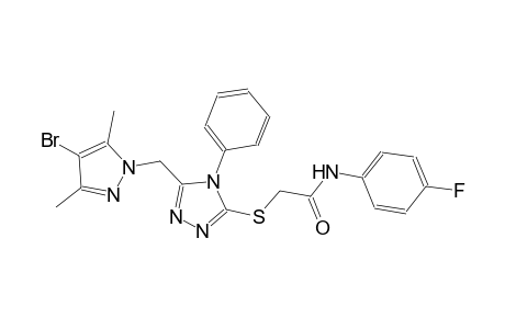 2-({5-[(4-bromo-3,5-dimethyl-1H-pyrazol-1-yl)methyl]-4-phenyl-4H-1,2,4-triazol-3-yl}sulfanyl)-N-(4-fluorophenyl)acetamide