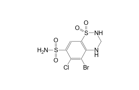 5-bromo-6-chloro-3,4-dihydro-2H-1,2,4-benzothiadiazine-7-sulfonamide 1,1-dioxide