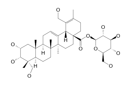 2-ALPHA,3-ALPHA,23,29-TETRAHYDROXY-URS-12,19-DIEN-28-OIC-ACID-28-O-BETA-D-GLUCOPYRANOSYLESTER