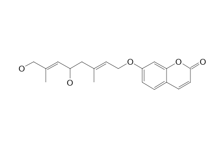 EXCAVATIN-A;7-[(2E,6E)-5,8-DIHYDROXY-3,7-DIMETHYLOCTA-2,6-DIENYLOXY]-COUMARIN