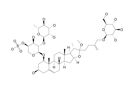 #7;26-O-BETA-D-GLUCOPYRANOSYL-22-O-METHYL-FUROSTA-5,25(27)-DIENE-1-BETA,3-BETA,22-XI,26-TETROL-1-O-[O-ALPHA-L-RHAMNOPYRANOSYL-(1->2)-4-O-SULFO-ALPHA-L-ARABINOP