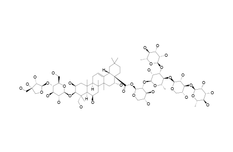 3-O-[BETA-D-APIOFURANOSYL-(1->4)-BETA-D-GLUCOPYRANOSYL]-28-O-[ALPHA-L-RHAMNOPYRANOSYL-(1->3)-BETA-D-XYLOPYRANOSYL-(1->4)-ALPHA-L-RHAMNOPYRANOSYL-(