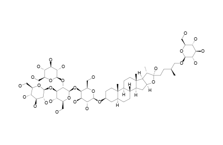 #2;25S-26-O-BETA-D-GLUCOPYRANOSYL-5-ALPHA-FUROSTAN-3-BETA,22-ALPHA,26-TRIOL-3-O-BETA-D-GLUCOPYRANOSYL-(1->2)-O-[BETA-D-GLUCOPYRANOSYL-(1->3)]-O-BETA-D-GLUCOPYR