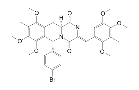 #9O;(+/-)-[6R*,11AS*,(3Z)]-6-(4-BROMOPHENYL)-7,8,10-TRIMETHOXY-9-METHYL-3-(2,4,5-TRIMETHOXY-3-METHYLBENZYLIDENE)-2,3,11,11A-TETRAHYDRO-1H-PYRAZINO-[1,2-B]-ISOQ