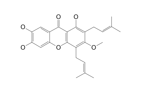 CUDRATRICUSXANTHONE_K;1,6,7-TRIHYDROXY-3-METHOXY-2,4-DI-(3-METHYLBUT-2-ENYL)-XANTHONE