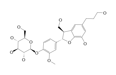 (2S,3R)-2,3-DIHYDRO-7-HYDROXY-2-(4'-HYDROXY-3'-METHOXYPHENYL)-3-HYDROXYMETHYL-5-BENZOFURANPROPANOL-4'-O-BETA-D-GLUCOPYRANOSIDE