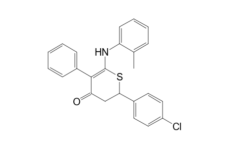 2-(4-Chlorophenyl)-6-(2-methylanilino)-5-phenyl-2,3-dihydrothiopyran-4-one