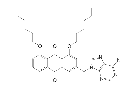 3-[(6-AMINO-9H-PURIN-9-YL)-METHYL]-1,8-BIS-(HEXYLOXY)-ANTHRACENE-9,10-DIONE