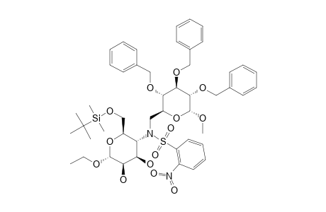 #16;N-(METHYL-2,3,4-TRI-O-BENZYL-6-DEOXY-ALPHA-D-GLUCOPYRANOSID-6-YL)-N-[ETHYL-6-O-(TERT.-BUTYLDIMETHYLSILYL)-4-DEOXY-ALPHA-D-MANNOPYRANOSID-4-YL)-2-NITROBENZE