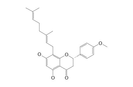 PUYANIN;(S)-2,3-DIHYDRO-5,7-DIHYDROXY-2-(4-METHOXYPHENYL)-8-(3,7-DIMETHYL-2,6-OCTADIENYL)-4H-1-BENZOPYRAN-4-ONE