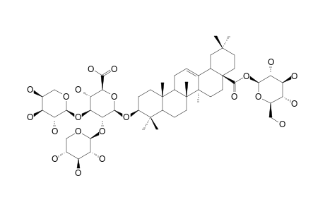 HEMSLOSIDE-MA2;3-O-BETA-[XYLOPYRANOSYL-(1->2)-[ARABINOPYRANOSYL-(1->3)]-GLUCURONOPYRANOSYL]-OLEANOLIC-ACID-28-O-GLUCOPYRANOSYLESTER