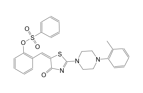 2-[(E)-(2-[4-(2-methylphenyl)-1-piperazinyl]-4-oxo-1,3-thiazol-5(4H)-ylidene)methyl]phenyl benzenesulfonate