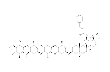 GYMNEPREGOSIDE-C;#3;12-O-CINNAMOYL-(20S)-PREGN-6-ENE-3-BETA,5-ALPHA,8-BETA,12-BETA,14-BETA,17-BETA,20-HEPTOL-3-O-BETA-D-THEVETOPYRANOSYL-(1->4)-BETA-D-OLEANDRO