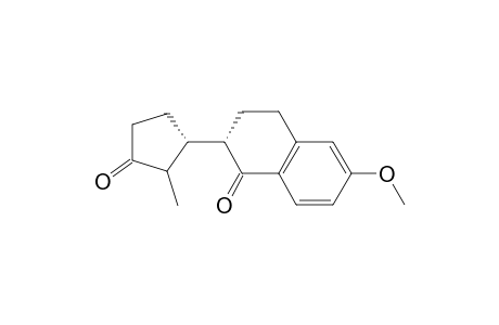 1(2H)-Naphthalenone, 3,4-dihydro-6-methoxy-2-(2-methyl-3-oxocyclopentyl)-, [1R-[1.alpha.(S*),2.alpha.]]-