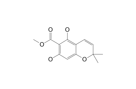 NIGROLINEABENZOPYRAN_A;5,7-DIHYDROXY-2,2-DIMETHYL-6-METHYLCARBOXYBENZOPYRAN