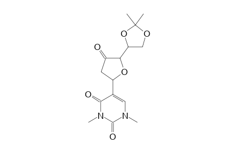 5-[2'-DEOXY-5',6'-O-(1-METHYLETHYLIDEN)-BETA-D-THREO-HEXOFURANO-3'-ULOS-1'-YL]-1,3-DIMETHYL-2,4-(1H,3H)-PYRIMIDINDION