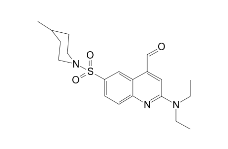 2-(diethylamino)-6-(4-methylpiperidin-1-yl)sulfonyl-quinoline-4-carbaldehyde