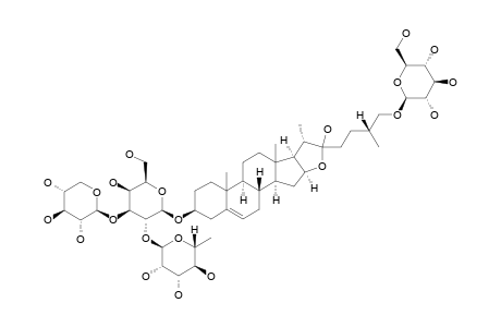 #13;INDIOSIDE-C;26-O-BETA-D-GLUCOPYRANOSYL-3-BETA,22-XI,26-TRIHYDROXY-(25R)-FUROST-5-ENE-3-O-[ALPHA-L-RHAMNOPYRANOSYL-(1->2)-[(BETA-D-XYLOPYRANOSYL-(1->3)]-BET