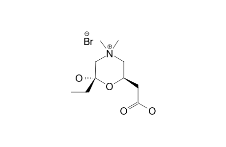 HEMIPROPANOYLCARNITINIUM-(HPRC);(2S,6R)-6-(CARBOXYMETHYL)-2-ETHYL-2-HYDROXY-4,4-DIMETHYLMORPHOLINUM-BROMIDE