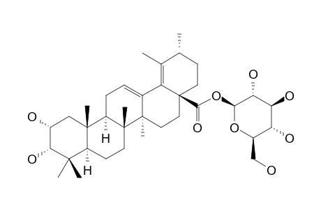 RUBUSIDE_B;2-ALPHA,3-ALPHA-DIHYDROXY-URS-12,18-DIEN-28_OIC_ACID_28-O-BETA-D-GLUCOPYRANOSIDE