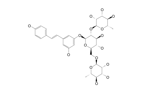 #6;LYSIDISIDE_Q;(E)-5,4'-DIHYDROXYSTILBENE_3-O-[ALPHA-L-RHAMNOPYRANOSYL-(1->2)-[ALPHA-L-RHAMNOPYRANOSYL-(1->6)]-BETA-D-GLUCOPYRANOSIDE]