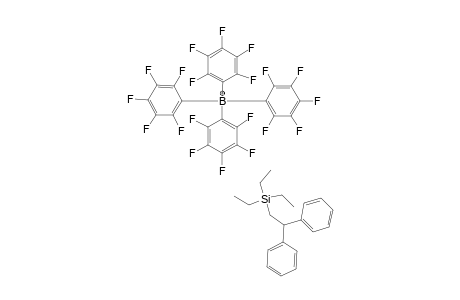 ET3SICH2C+PH2;1,1-DIPHENYL-2-(TRIETHYLSILYL)-ETHYLIUM-TETRAKIS-(PENTAFLUOROPHENYL)-BORATE