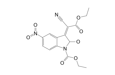 ETHYL-Z-1-CARBOETHOXY-2-HYDROXY-5-NITRO-3-INDOLINYLIDENECYANOACETATE