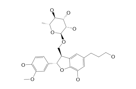 (2S,3R)-2,3-DIHYDRO-7-HYDROXY-3-HYDROXYMETHYL-2-(4'-HYDROXY-3'-METHOXYPHENYL)-5-BENZOFURANPROPANOL-3A-O-ALPHA-RHAMNOPYRANOSIDE