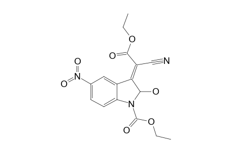 ETHYL-E-1-CARBOETHOXY-2-HYDROXY-5-NITRO-3-INDOLINYLIDENECYANOACETATE