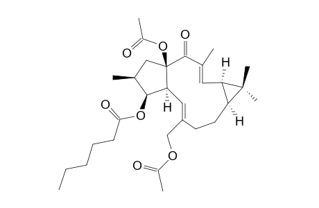 EUPHORBIA-FACTOR-L10-ACETYLATED;15,17-DIACETYL-5-HEXANOYLISOLATHYROL