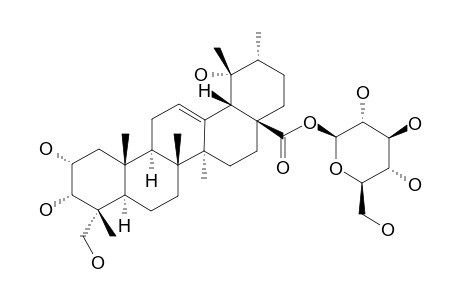 2-ALPHA,3-ALPHA,19-ALPHA,23-TETRAHYDROXY-OLEANOLIC-ACID-28-O-BETA-D-GLUCOPYRANOSIDE