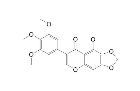 NORRISFLORENTIN;5-HYDROXY-6,7-METHYLENEDIOXY-3',4',5'-TRIMETHOXYISOFLAVONE