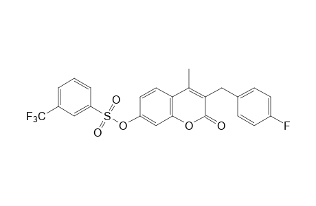 3-(p-FLUOROBENZYL)-7-HYDROXY-4-METHYLCOUMARIN, alpha,alpha,alpha-TRIFLUORO-m-TOLUENESULFONATE