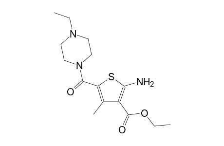 3-thiophenecarboxylic acid, 2-amino-5-[(4-ethyl-1-piperazinyl)carbonyl]-4-methyl-, ethyl ester