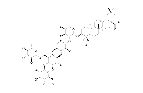 #1;DIPSACUS-SAPONIN-B;HEDERAGENIN-3-O-BETA-D-GLUCOPYRANOSYL-(1-4)-[ALPHA-L-RHAMNOPYRANOSYL-(1-6)]-BETA-D-GLUCOPYRANOSYL-(1-3)-ALPHA-L-RHAMNOPYRANOSYL-(1-2)-ALP