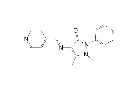 1,5-Dimethyl-2-phenyl-4-([(E)-4-pyridinylmethylidene]amino)-1,2-dihydro-3H-pyrazol-3-one