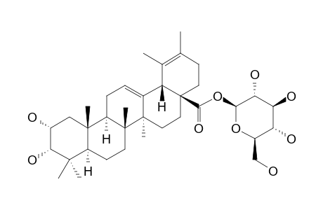 RUBUSIDE_E;2-ALPHA,3-ALPHA-DIHYDROXY-URS-12,19-DIEN-28_OIC_ACID_28-O-BETA-D-GLUCOPYRANOSIDE