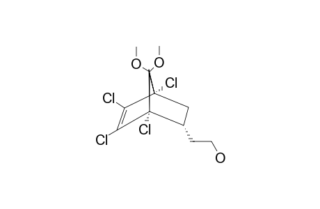 (+/-)-(1S*,4R*,5S*)-1,2,3,4-TETRACHLORO-5-(2'-HYDROXYETHYL)-BICYCLO-[2.2.1]-HEPT-2-EN-7-ONE-DIMETHYLKETAL