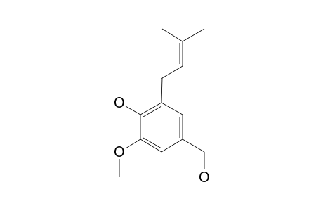 METHYLBIGUTOL;1-[2'-HYDROXY-3'-METHOXY-5'-(HYDROXYMETHYL)-PHENYL]-3-METHYL-BUT-2-ENE