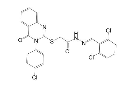 2-{[3-(4-chlorophenyl)-4-oxo-3,4-dihydro-2-quinazolinyl]sulfanyl}-N'-[(E)-(2,6-dichlorophenyl)methylidene]acetohydrazide