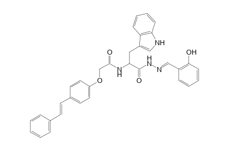 N-(1-((E)-2-(2-hydroxybenzylidene)hydrazinyl)-3-(1H-indol-3-yl)-1-oxopropan-2-yl)-2-(4-styrylphenoxy)acetamide