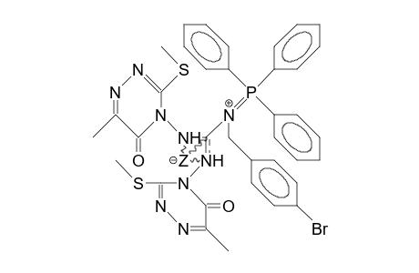 (N-4-BR-bzl-triphe-phosphoranylidenamino)-N,N'-bis(6-me-3-me-S-5-oxo-4,5-dihydro-1,2,4-triazin-4-yl)carbodiimide betaine