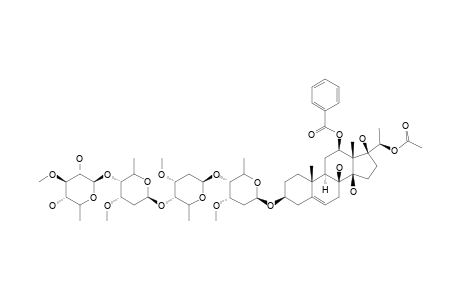 #19;12-O-BENZOYL-20-O-ACETYLSARCOSTIN-3-O-BETA-D-THEVETOPYRANOSYL-(1->4)-BETA-D-CYMAROPYRANOSYL-(1->4)-BETA-D-CYMAROPYRANOSYL-(1->4)-BETA-D-CYMAROPYRANO